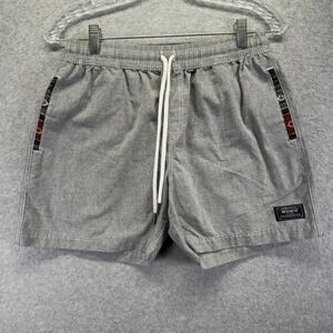 Wowie Shorts Mens Medium Gray Elastic Waist Drawstring Lightweight Casual Chino